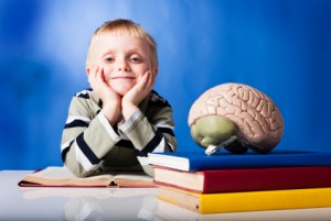 Student using his brain